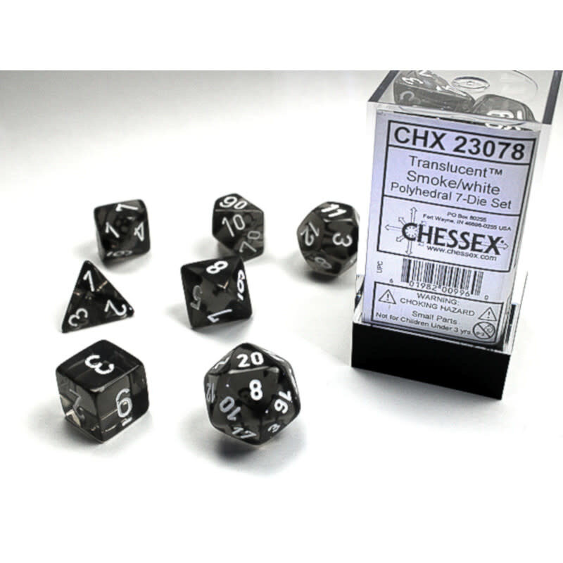 Chessex Chessex RPG Dice (7) Translucent Smoke/White