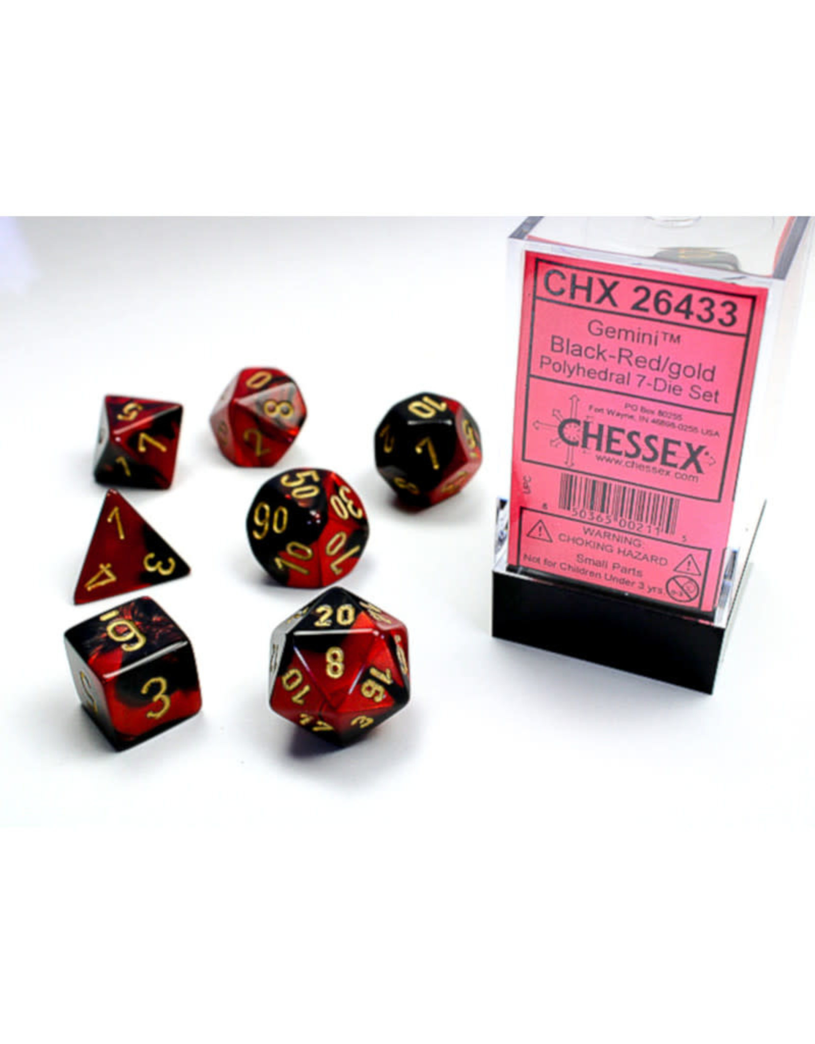 Chessex Chessex RPG Dice (7) Gemini Black Red/Gold