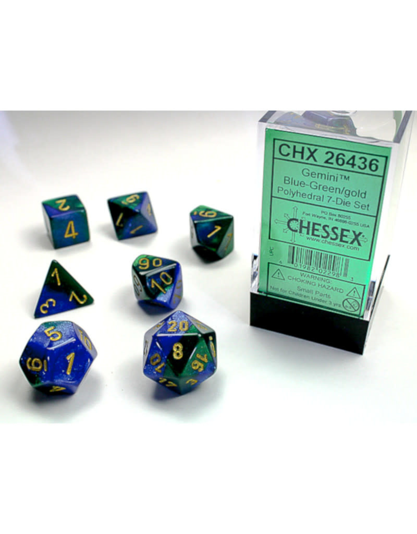 Chessex Chessex RPG Dice (7) Gemini Blue Green/Gold