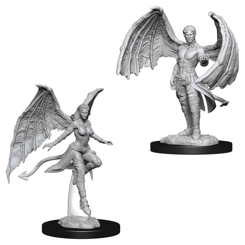 Wizkids D&D Unpainted Minis: Succubus and Incubus