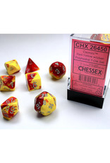 Chessex Polyhedral Dice Set: Gemini Red Yellow/Silver (7)