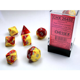 Chessex Chessex RPG Dice (7) Gemini Red Yellow/Silver