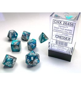 Chessex Polyhedral Dice Set: Gemini Steel Teal/White (7)