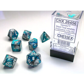 Chessex Chessex RPG Dice (7) Gemini Steel Teal/White