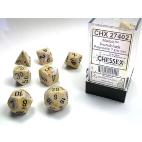 Chessex Chessex RPG Dice (7) Marble Ivory/Black