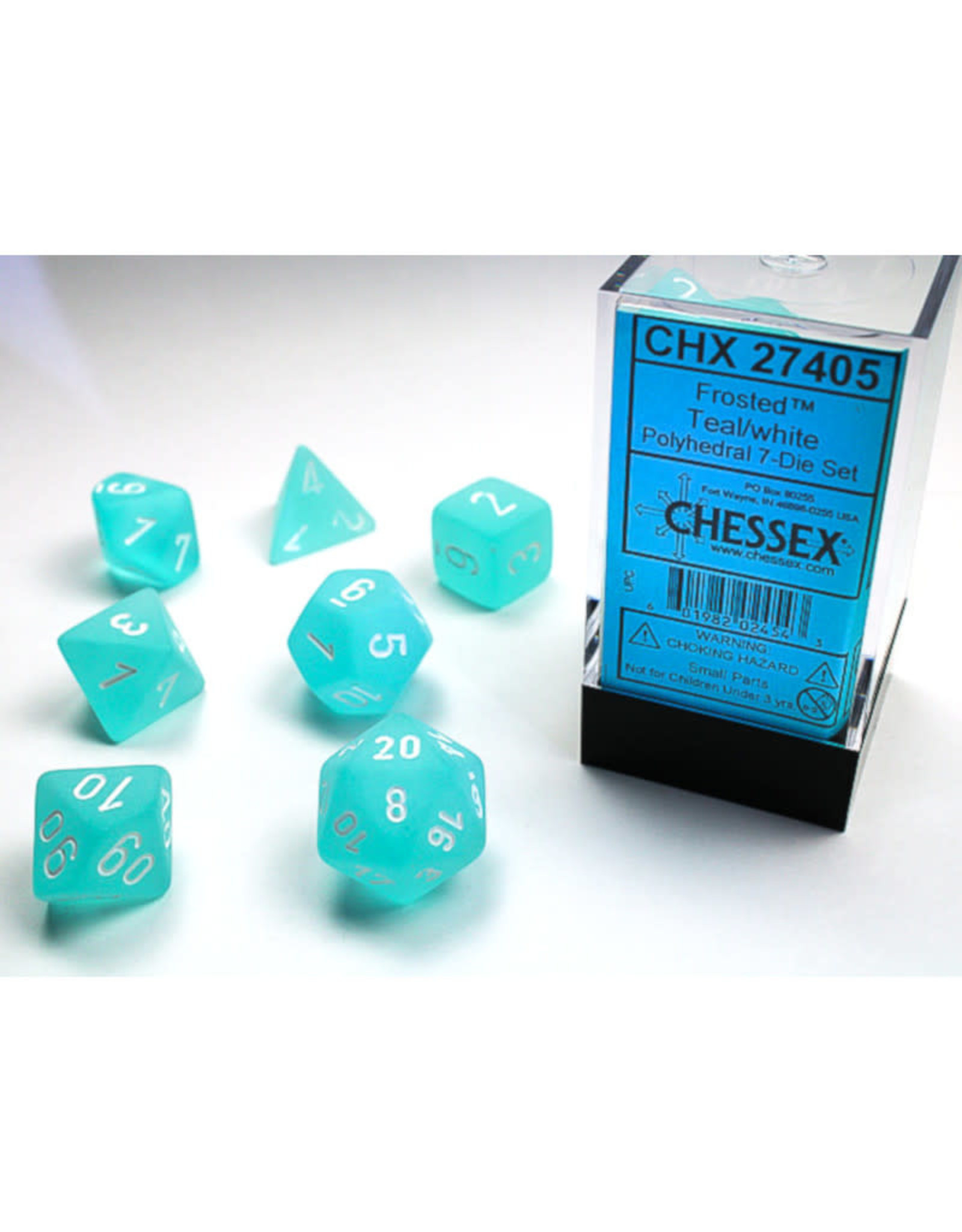 Chessex Chessex RPG Dice (7) Frosted Teal/White