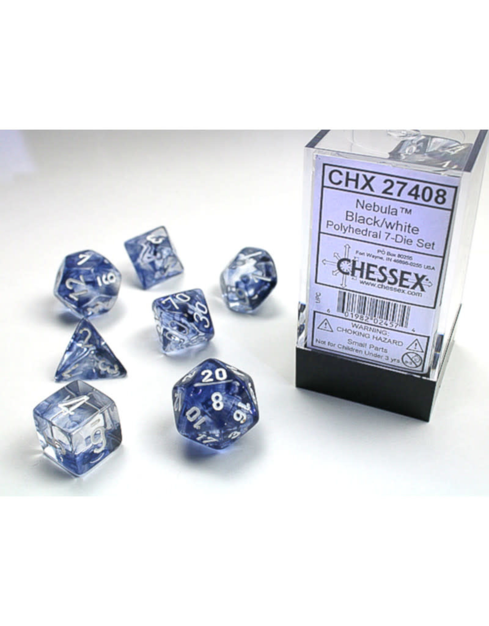 Chessex Chessex RPG Dice (7) Nebula Black/White
