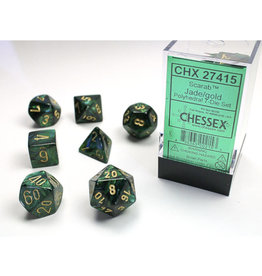 Chessex Chessex RPG Dice (7) Scarab Dice Jade/Gold