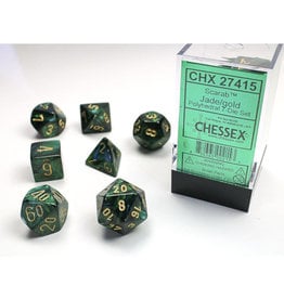 Chessex Polyhedral Dice Set: Scarab Dice Jade/Gold (7)