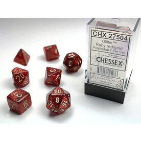 Chessex Chessex RPG Dice (7) Glitter Ruby/Gold