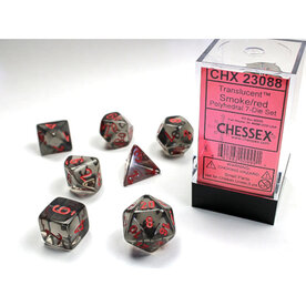 Chessex Chessex RPG Dice (7) Translucent Smoke/Red