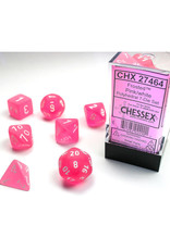 Chessex Polyhedral Dice Set: Frosted Pink/White (7)