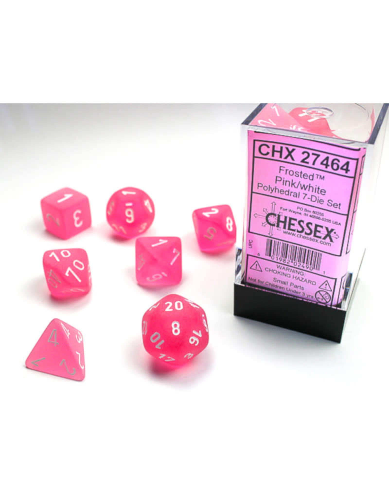 Chessex Chessex RPG Dice (7) Frosted Pink/White