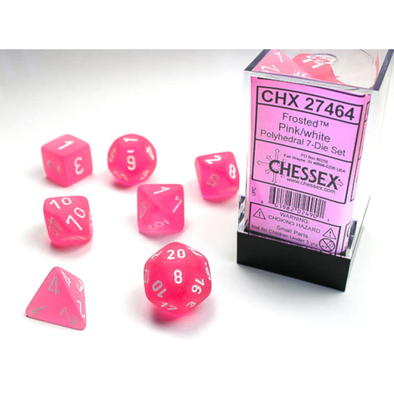 Chessex Chessex RPG Dice (7) Frosted Pink/White