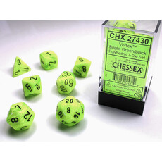 Chessex Chessex RPG Dice (7) Vortex Bright Green/Black
