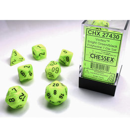 Chessex Chessex RPG Dice (7) Vortex Bright Green/Black