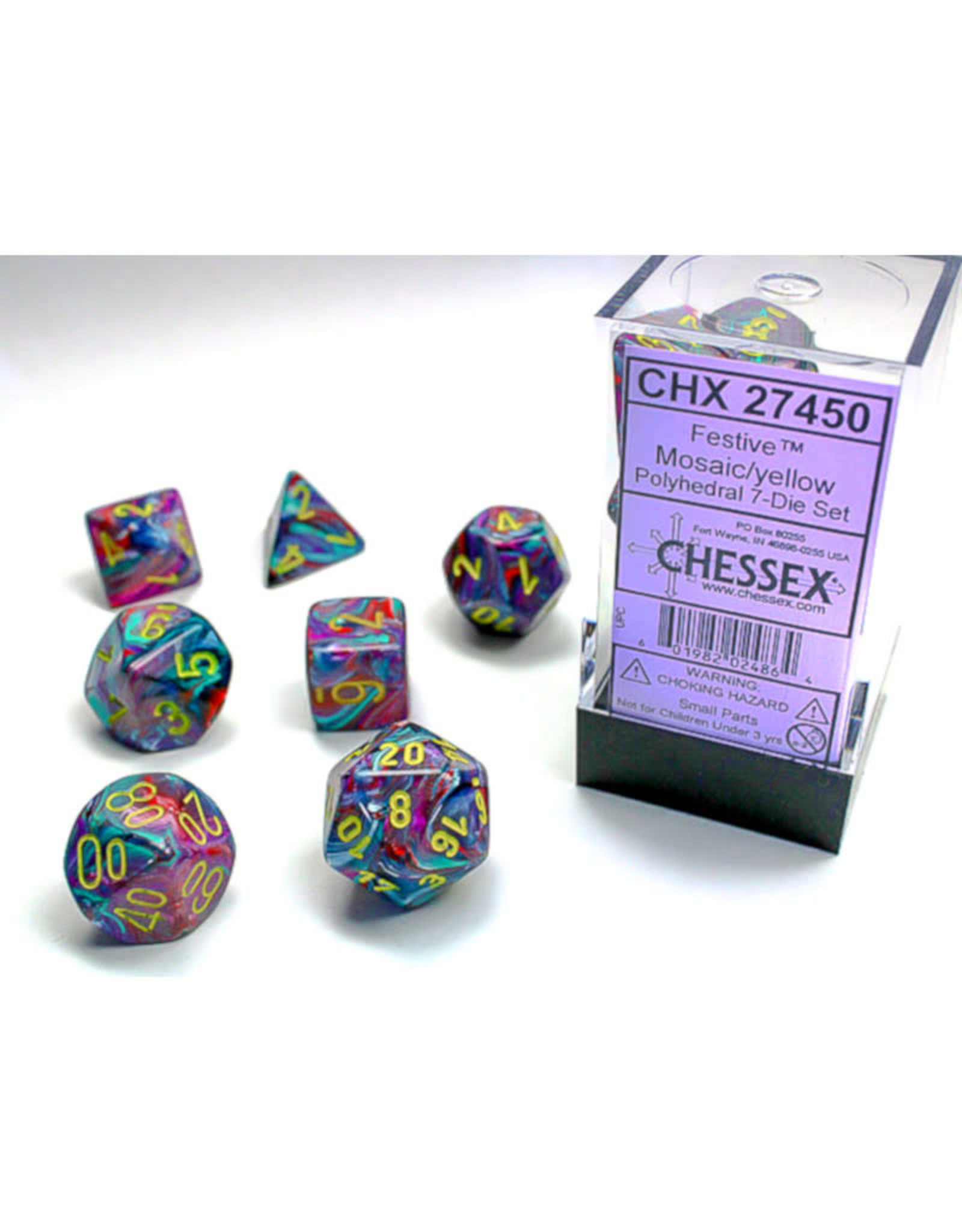 Chessex Chessex RPG Dice (7) Festive Mosaic Yellow