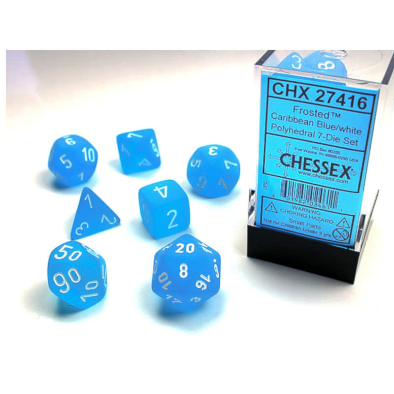 Chessex Chessex RPG Dice (7) Frosted Caribbean Blue/White