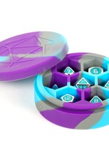 FanRoll Silicone Round Dice Case: Purple/Grey/Light Blue