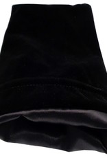 Metallic Dice Games Dice Bag: 6in x 8in Large Black Velvet with Black Satin Lining