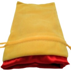 FanRoll Dice Bag: 4in x 6in Gold Velvet with Red Satin Lining