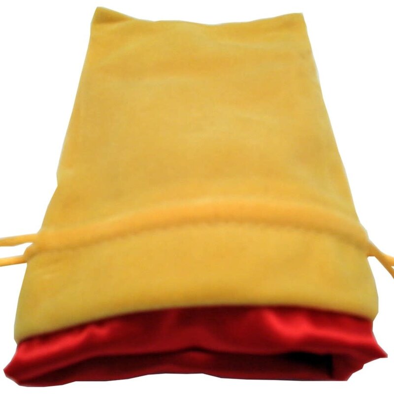 FanRoll Dice Bag: 4in x 6in Gold Velvet with Red Satin Lining