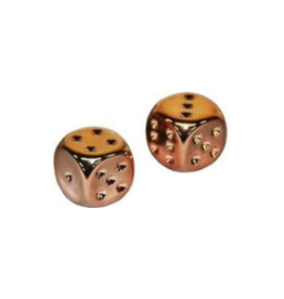 Chessex D6 Dice Pair: Copper-plated 16mm With Pips