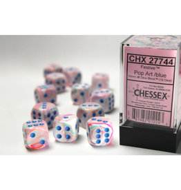 Chessex D6 Dice: Menagerie 16mm Festive Pop Art/Blue (12)