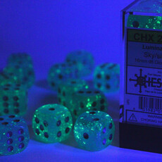 Chessex D6 Dice: 16mm (12) Menagerie Luminary Sky/Silver
