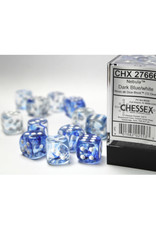 Chessex D6 Dice: 16mm (12) Nebula  Dark Blue/White/Black