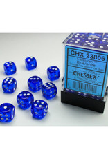Chessex D6 Dice: 12mm Translucent Blue (36)
