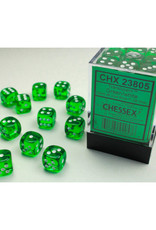 Chessex D6 Dice: 12mm Translucent Green (36)