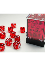Chessex D6 Dice: 12mm Translucent Red(36)