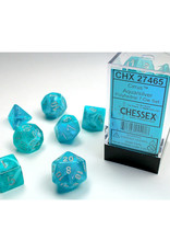 Chessex Polyhedral Dice Set: Cirrus Aqua/Silver (7)