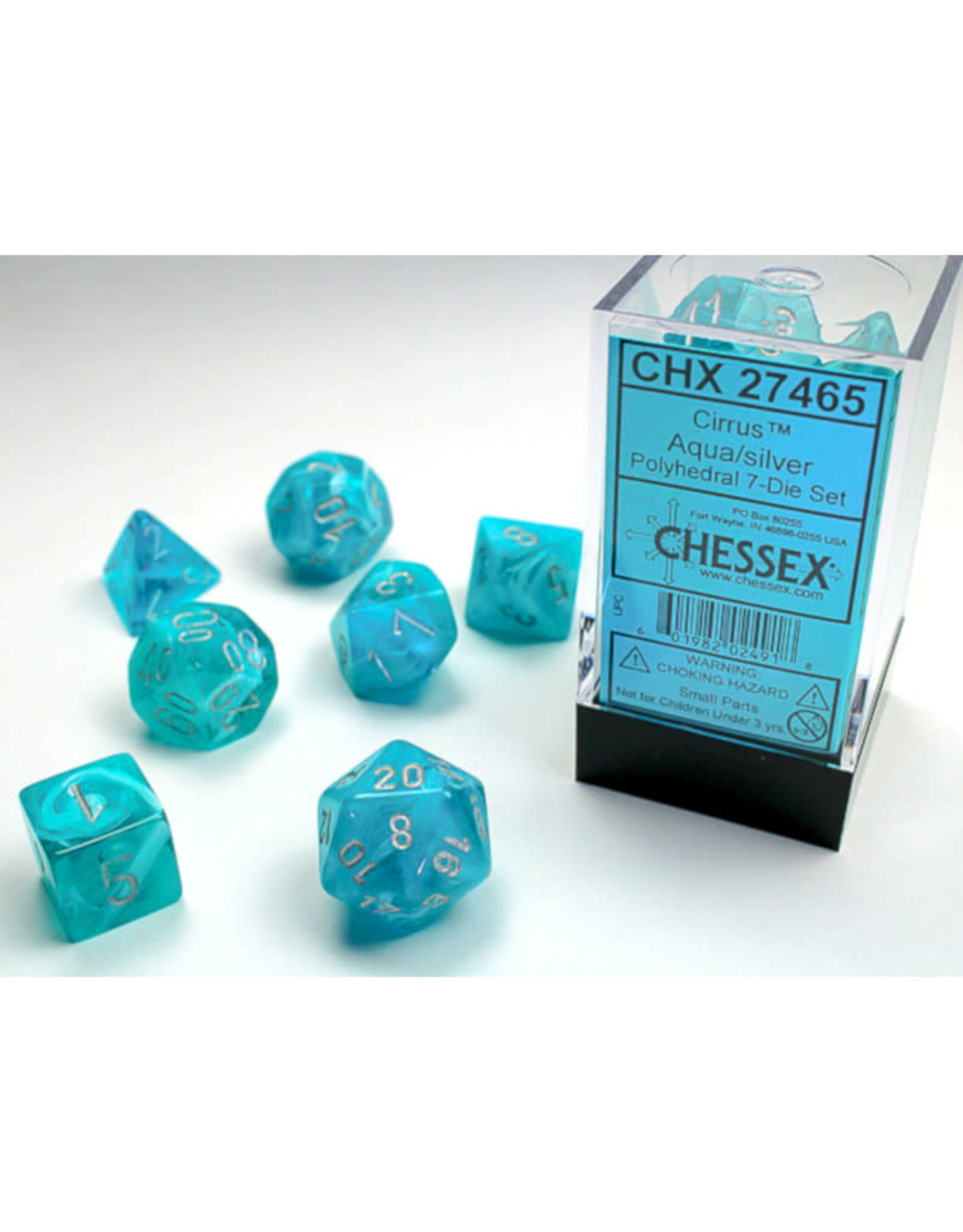 Chessex Chessex RPG Dice (7) Cirrus Aqua/Silver