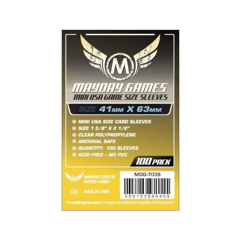 Mayday Games Sleeves: Mini American Sleeves (100) (Yellow)