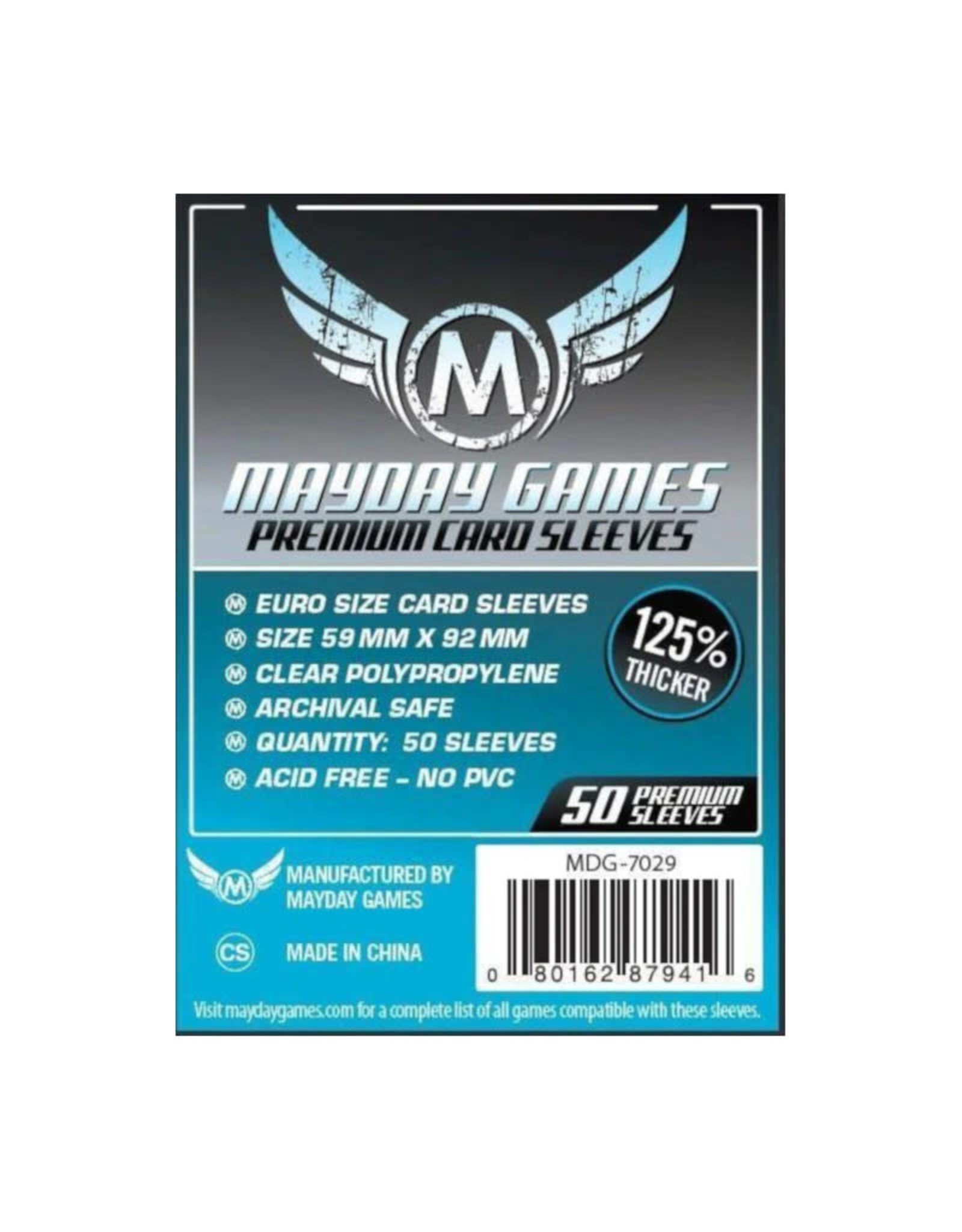 Mayday Games Sleeves: Premium Standard European (50) (Blue)