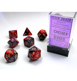 Chessex Polyhedral Dice Set: Gemini Purple Red/Gold (7)