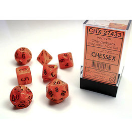 Chessex Polyhedral Dice Set: Vortex Orange (7)