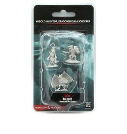 Wizkids D&D Unpainted Minis: Kobold Inventor, Dragonshield & Sorcerer