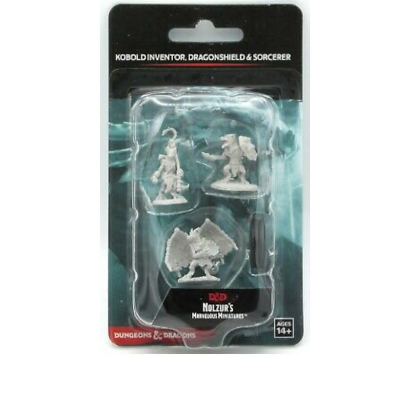 Wizkids D&D Unpainted Minis: Kobold Inventor, Dragonshield & Sorcerer