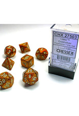Chessex Polyhedral Dice Set: Glitter Gold/Silver (7)