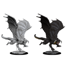 Wizkids D&D Unpainted Minis: Young Black Dragon