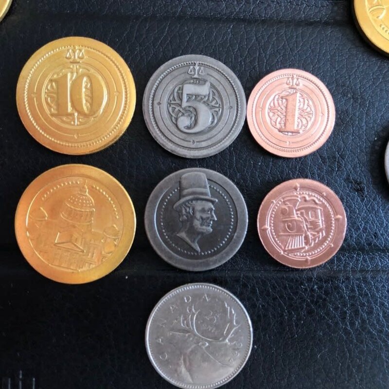 Mayday Games Board Game Upgrade Set: Metal Industrial Coins (50)