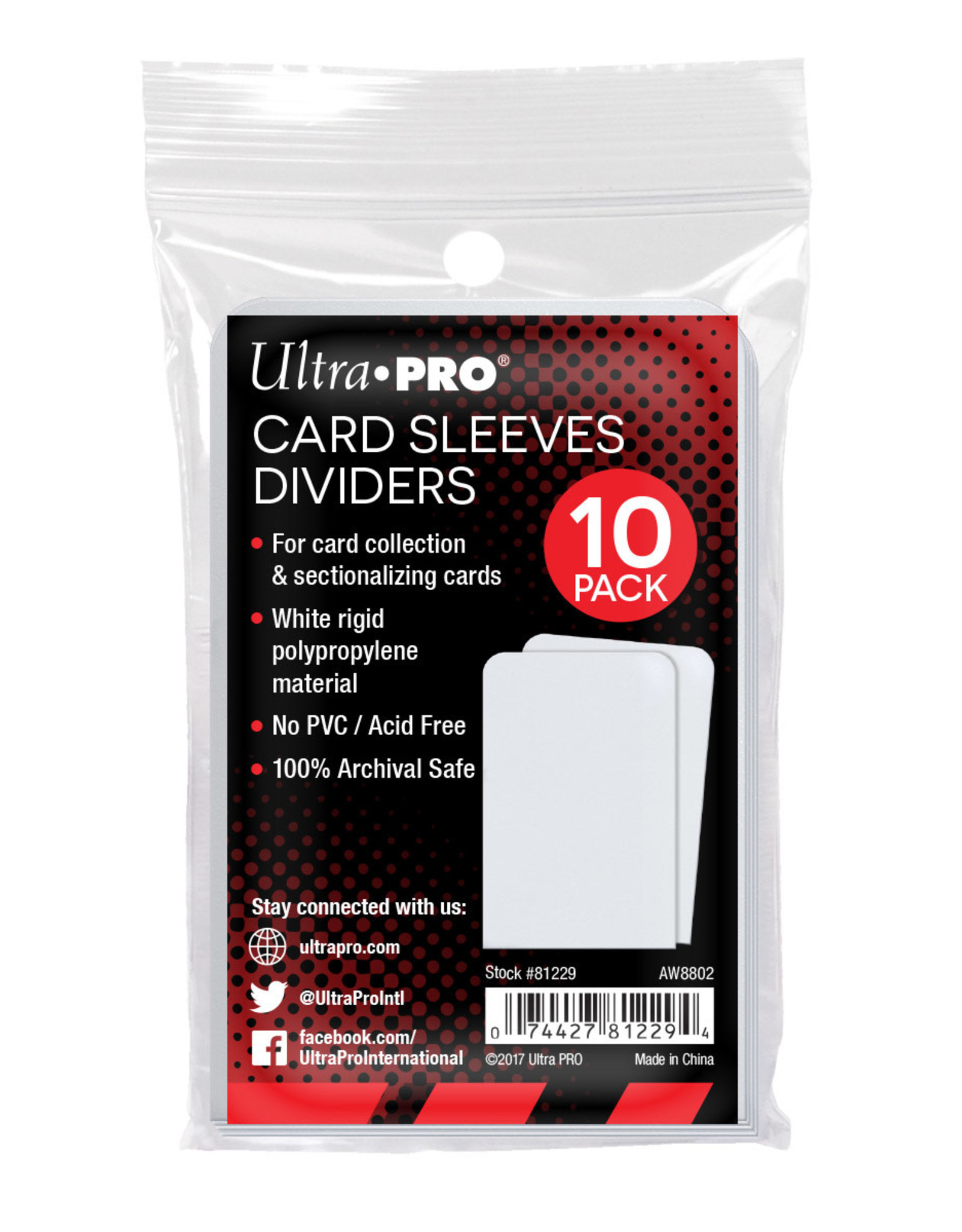 (Reprint 2026) Card Dividers (10) White