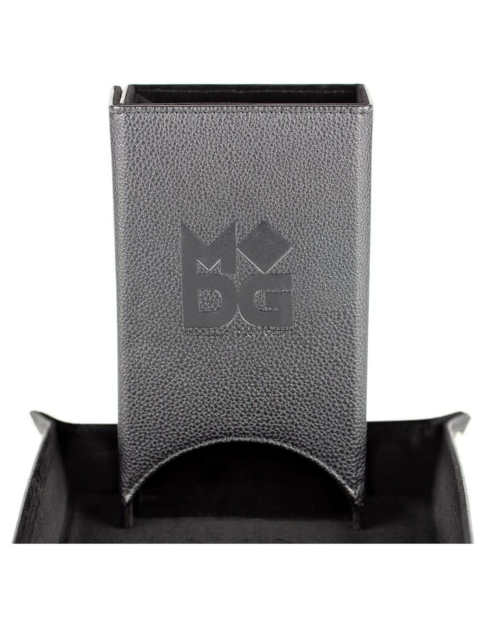 FanRoll Fold Up Leather Dice Tower: Black
