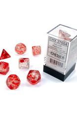 Chessex Chessex RPG Dice (7) Nebula Red/Silver - Glow in the Dark