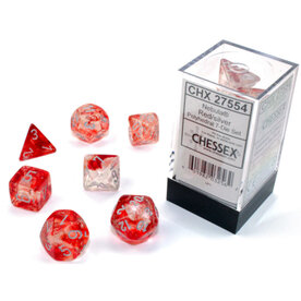Chessex Chessex RPG Dice (7) Nebula Red/Silver - Glow in the Dark