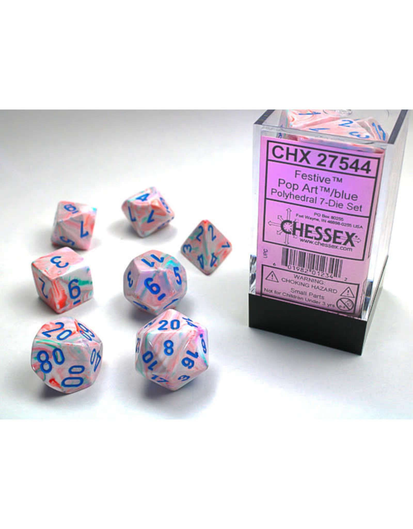 Chessex Chessex RPG Dice (7) Festive Pop Art/Blue