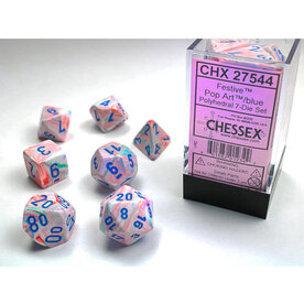 Chessex Chessex RPG Dice (7) Festive Pop Art/Blue